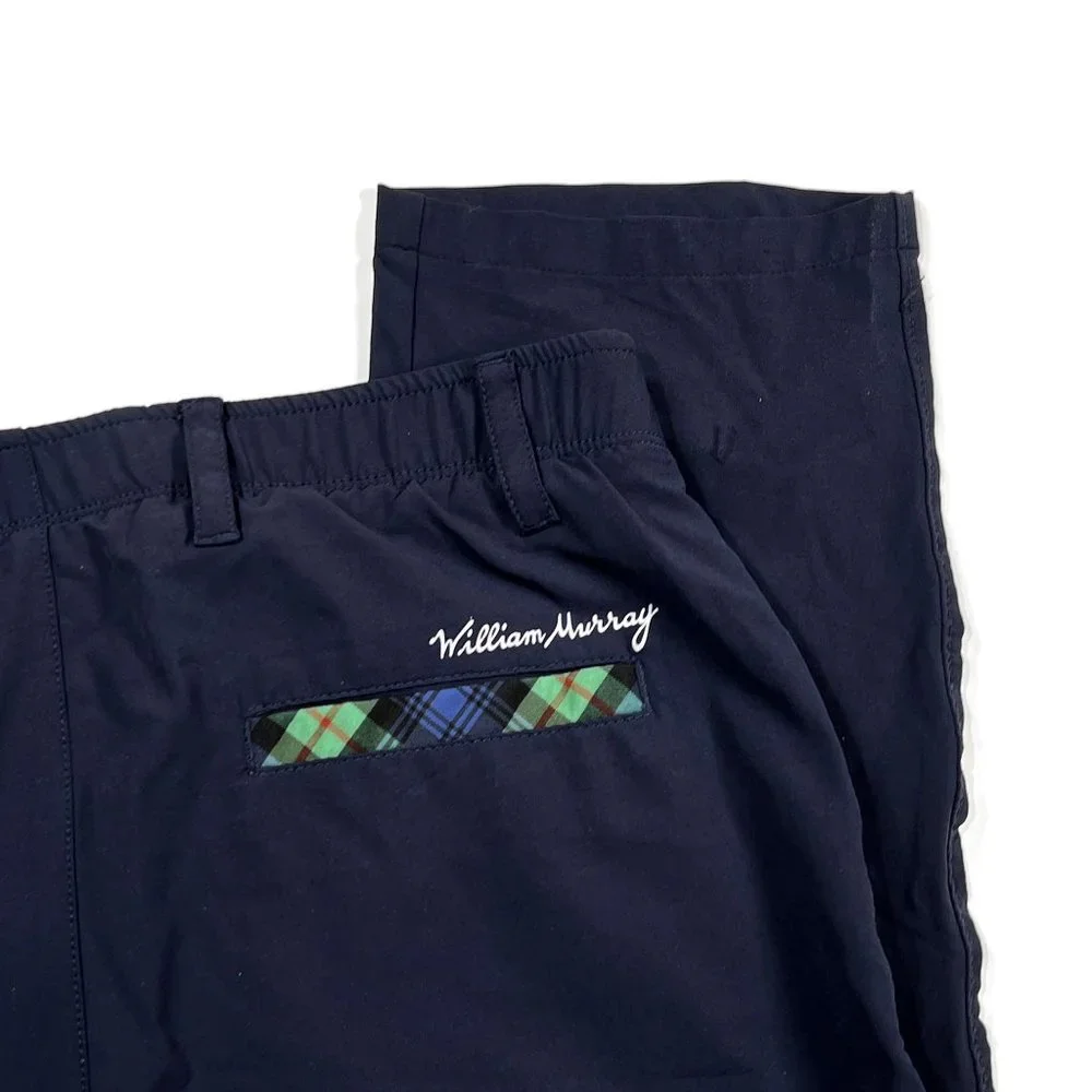 William Bill Murray Golf Pants Mens 32 x 27 Blue Nylon Blend‎ Straight Chino
